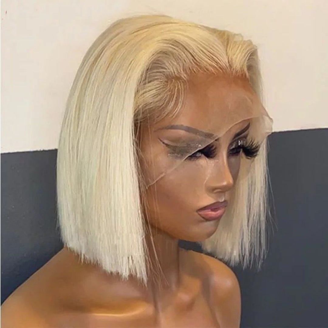 HD Straight Blonde Bob Wig